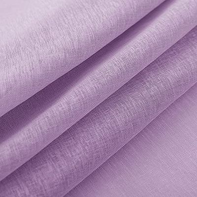 HooHero Purple Simple Solid Living Kids Room 50 Width Sheer Curtains Window Treatments Rod Pocket