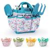 Grenebo Kids Gardening Set Toys, Quality Garden Tool Kit for Kids and Toddlers, Includes Two Shovels, Garden hat,Rake, Apron,Gloves, Watering Can, and Tool Bag (Blue) view 1