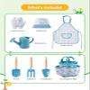 Grenebo Kids Gardening Set Toys, Quality Garden Tool Kit for Kids and Toddlers, Includes Two Shovels, Garden hat,Rake, Apron,Gloves, Watering Can, and Tool Bag (Blue) view 2