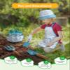 Grenebo Kids Gardening Set Toys, Quality Garden Tool Kit for Kids and Toddlers, Includes Two Shovels, Garden hat,Rake, Apron,Gloves, Watering Can, and Tool Bag (Blue) view 4