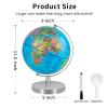 Eolivees 9'' Globe for Children World Globe with Stand Rewritable Easy-Read High Clear Map Earth Globes for Adults, Educational Interactive Globes for Kids Learning STEM Toy Present for 3+ Years Old view 2