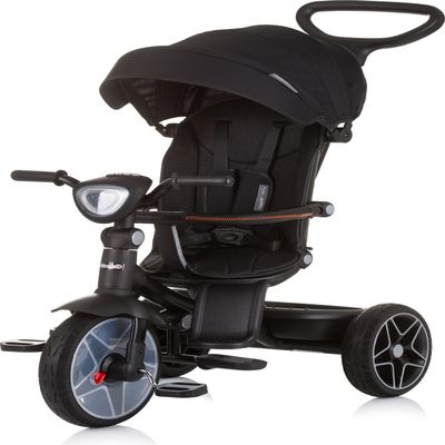 Chipolino Tricycle Derby 2 in 1 Music, Light, Basket, Push Handle, Strap, Colour: Black