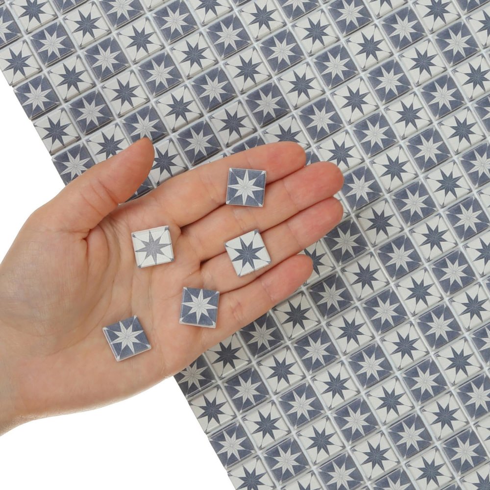 150 pcs, Dollhouse Flooring, 1:12 Scale Doll House Tiles, Miniature Checkerboard Floor, REDUCIO! (Starfall Mosaic)