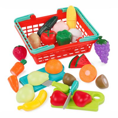 Battat  Play Food Toy for Kids  Cooking Chef Role Play Toys Pretend  Farmers Market Produce Basket  Toddler Pretend Fruit  2+ Years  Farmers Market Produce Basket