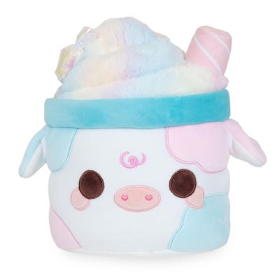 Cuddle Barn PlushGoals - Cotton Candy Mooshake | Super Soft Cute Kawaii Pink Blue Pastel Cow Dessert Drink Collectible Plush Toy, 11 inches