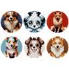 asebiunh 6 Pcs 2.2 Inch Button Badges with Pin, Pixel Dog Painting Round Craft Buttons for Craft Supplies, DIY Badges Pins, School Projects view 1