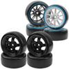 1/10 RC Hard Plastic Drift Tires & Wheel Rims 12mm Hex 10-Spoke & 1/10 RC Drift Tire Hard Plastic Tires & 12mm Hex Hub Wheel Rims view 1