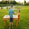 Noble Toys Wooden Two Bin Sensory Table | Toddlers Activity Play for Outside | Sand and Water Table for Age 36 Months+ | Fill with Craft, Mud, and Sensory Toys | Large Outdoor Kids Kitchen view 4