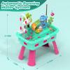 4-in-1 Kitchen Play Sink Toys with Running Water for Kid,Color Changing Electric Water Table Toy with Animals, Food, Tableware Accessories,Pretend Role Birthday Toy for Boy and Girl view 4