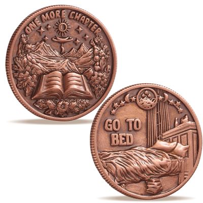 LParkin Just One More Chapter Coin Gamer Bookish Gifts For Book Lovers - Unique Book Coin Flip Book Merch & Bookish Coins Presents For Reader Women, Decision Maker Idea (one more chapter - Moon Stars)