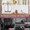 Reinforced 41" Extra Tall Retractable Dog Gate 100" Wide Retractable Baby Gates with Support Rods, Outdoor Retractable Gates for Dogs Indoor Extra Tall Baby Gate Child Gates for Wide Openings, White view 2
