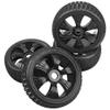 1/8 Off-Road RC Buggy 4.37''OD Rubber Tires & Plastic Wheel Rim 17mm Hex Hub w/Foam & 1/8 RC Off Road Buggy Snow Sand Paddle Tires &Plastic Wheel Rims 17mm Hex Hub view 3