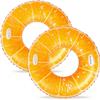 2PCS 47IN Pool Floats for Orange Fruit Swim Ring Pool Floaties Inflatable Swimming Pool Raft Party Water Summer Beach Lounger Float Party Supplies (120#Orange,2) view 1