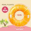 2PCS 47IN Pool Floats for Orange Fruit Swim Ring Pool Floaties Inflatable Swimming Pool Raft Party Water Summer Beach Lounger Float Party Supplies (120#Orange,2) view 2