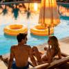 2PCS 47IN Pool Floats for Orange Fruit Swim Ring Pool Floaties Inflatable Swimming Pool Raft Party Water Summer Beach Lounger Float Party Supplies (120#Orange,2) view 3