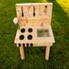 Noble Toys Mini Mud Kitchen with Functional Stovetop Sink for Kids | Pretend Play Toddler Table with Running Water | Outdoor Playset Working Sink | Real Wooden Kitchens | Preschool Equipment view 2