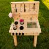 Noble Toys Mini Mud Kitchen with Functional Stovetop Sink for Kids | Pretend Play Toddler Table with Running Water | Outdoor Playset Working Sink | Real Wooden Kitchens | Preschool Equipment view 3