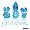 FanRoll Tales of The Valiant Metal Dice Set, Silver with Light Blue Enamel, Set of 7 view 2