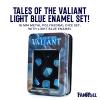FanRoll Tales of The Valiant Metal Dice Set, Silver with Light Blue Enamel, Set of 7 view 3