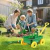 Duckura Kids Gardening Tools Set - 7pcs Wheelbarrow Set Outdoor Toy for Kids with Shovel, Rake, Leaf Rake, Yard Digging Weed Toys, Valentine's Birthday Gifts for Boys Girls Age 2 3+Years Old(Yellow) view 2