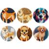 asebiunh 6 Pcs 2.2 Inch Button Badges with Pin, Pixel Dog Painting Round Craft Buttons for Craft Supplies, DIY Badges Pins, School Projects view 1
