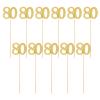 10-Piece 80th Birthday Decoration Set - Double Sided Glitter Centerpiece Sticks, Gold Cake Vase Table Decorations, Cupcake Toppers & Party Stuff view 1