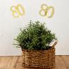 10-Piece 80th Birthday Decoration Set - Double Sided Glitter Centerpiece Sticks, Gold Cake Vase Table Decorations, Cupcake Toppers & Party Stuff view 3