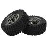 2Pcs Rubber Tires, RC Car Wheel Sets 165mm Diameter Wheel Tires for ZD Racing 1/7 DBX-07 RC Car Upgrade Part, Bumpy Texture for Better Grip, Stable Agile Driving (Silver) view 2