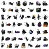 100 PCS Halloween Black Funny Cat Stickers,Animal Aesthetic Vinyl Waterproof Stickers for Water Bottle Laptop Luggage Helmet Skateboard Snowboard Guitar Scrapbook Phone Gifts for Teens Girls view 4
