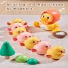 Baby Crawling Toys Set of 4 - Magnetic Swaying Ducks for infants, Tummy Time Toys with Music & Lights, 1st Birthday Gift & Christmas Gift for Boys and Girls(Yellow) view 3
