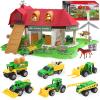 Oriate Toy Barn House with Tractor & Animal Farm, 1 64 Diecast Tractors Toys for Kids 3-5 4-6, Big Red Farm Barn Toys Playset for Kid 3-8, Holiday Birthday Gifts Boys Girls Children Toy view 1