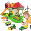 Oriate Toy Barn House with Tractor & Animal Farm, 1 64 Diecast Tractors Toys for Kids 3-5 4-6, Big Red Farm Barn Toys Playset for Kid 3-8, Holiday Birthday Gifts Boys Girls Children Toy view 3