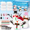 QIYVLOS Build A Snowman Kit, 6 Pack Christmas Snowman Crafts for Kids, Modeling Clay Creative Gift Build a Snowman Kit Snow Toy 105Pcs Party Activity Supplies view 1