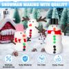 QIYVLOS Build A Snowman Kit, 6 Pack Christmas Snowman Crafts for Kids, Modeling Clay Creative Gift Build a Snowman Kit Snow Toy 105Pcs Party Activity Supplies view 3