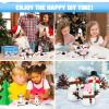 QIYVLOS Build A Snowman Kit, 6 Pack Christmas Snowman Crafts for Kids, Modeling Clay Creative Gift Build a Snowman Kit Snow Toy 105Pcs Party Activity Supplies view 4