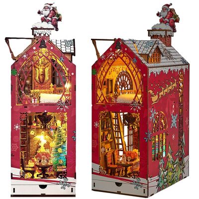 iiecrKiie Dollhouse Miniature with Furniture,DIY Wooden Crafts Doll House Mini Handmade Christmas Kit, Creative Room Idea Gift for Adult Friend Lover