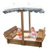 Sandboxes with Lid Kids,Sand Box with Cover, Wooden Kids Sand Boxes with Canopy Outdoor for 3-8 Ages,with Adjustable Height Canopy,UV Resistant & Waterproof Roof,Foldable Bench Seats,Round Edges view 1
