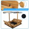 Sandboxes with Lid Kids,Sand Box with Cover, Wooden Kids Sand Boxes with Canopy Outdoor for 3-8 Ages,with Adjustable Height Canopy,UV Resistant & Waterproof Roof,Foldable Bench Seats,Round Edges view 2