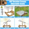 Sandboxes with Lid Kids,Sand Box with Cover, Wooden Kids Sand Boxes with Canopy Outdoor for 3-8 Ages,with Adjustable Height Canopy,UV Resistant & Waterproof Roof,Foldable Bench Seats,Round Edges view 4