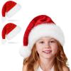 Ambandier Kids Christmas Santa Hat for Toddler Boys Girls, Children Soft Plush Classic Xmas Holiday Hat, Thicken Comfortable Velvet Santa Claus for Christmas New Year Festive Theme Party view 1