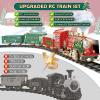 Christmas Train Set - Updated Remote Control Christmas Train Toys w/Smoke, Sounds, Lights, Rechargeable Electric Train for Around Christmas Tree, Train Toys Gifts for 3 4 5 6 7 8+ view 2