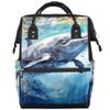 oooJHooo Baby Diaper Bag Backpack,Ocean Whale Baby Bag for Boys & Girls, Multi function Waterproof Travel Essentials Baby Organizer Bag with Stroller Straps,Diaper Backpack for Mom/Dad,A348 view 1