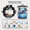 oooJHooo Baby Diaper Bag Backpack,Ocean Whale Baby Bag for Boys & Girls, Multi function Waterproof Travel Essentials Baby Organizer Bag with Stroller Straps,Diaper Backpack for Mom/Dad,A348 view 3
