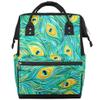 oooJHooo Baby Diaper Bag Backpack,Peacock Feather Baby Bag for Boys & Girls, Multi function Waterproof Travel Essentials Baby Organizer Bag with Stroller Straps,Diaper Backpack for Mom/Dad,A53 view 1