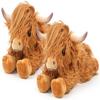 2Pcs Highland Cow Stuffed Animals, Microwavable Stuffed Animal Adorable Fluffy Highland Cow Plush for Warmth Comfort, Heatable Coolable Lavender Scent Toy, Cute Soft Plushies Gift for Kid Boys & Girls view 1
