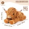 2Pcs Highland Cow Stuffed Animals, Microwavable Stuffed Animal Adorable Fluffy Highland Cow Plush for Warmth Comfort, Heatable Coolable Lavender Scent Toy, Cute Soft Plushies Gift for Kid Boys & Girls view 3