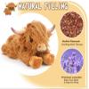 Highland Cow Stuffed Animals, Microwavable Stuffed Animals Heating Pad for Cramps, Pain Stress Relief, Heatable & Coolable Lavender Scented Cow Plush Toy for Anxiety, Women Kid Bedtime Highland Cattle view 4