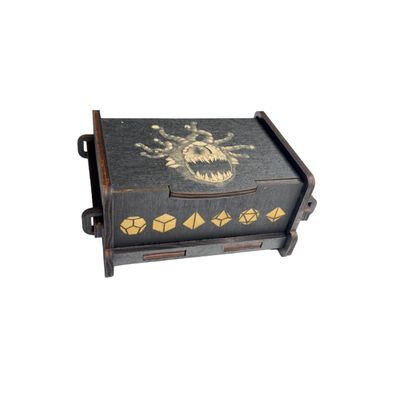 Dice Box - BLACK - 6x4x3 Also holds jewelry and great for desks and desk top items (Beholder)