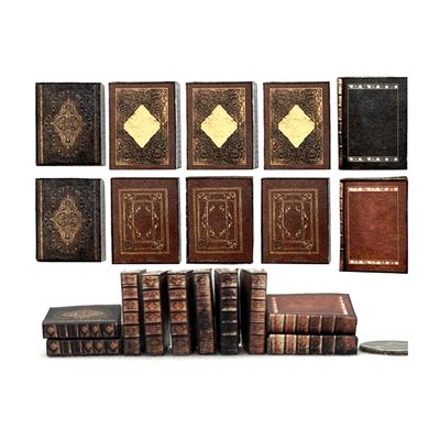 10 Pc Old Library Prop Books Miniature Dollhouse Accessory Books 1/12 Scale Paper Pages by Little Things of Interest