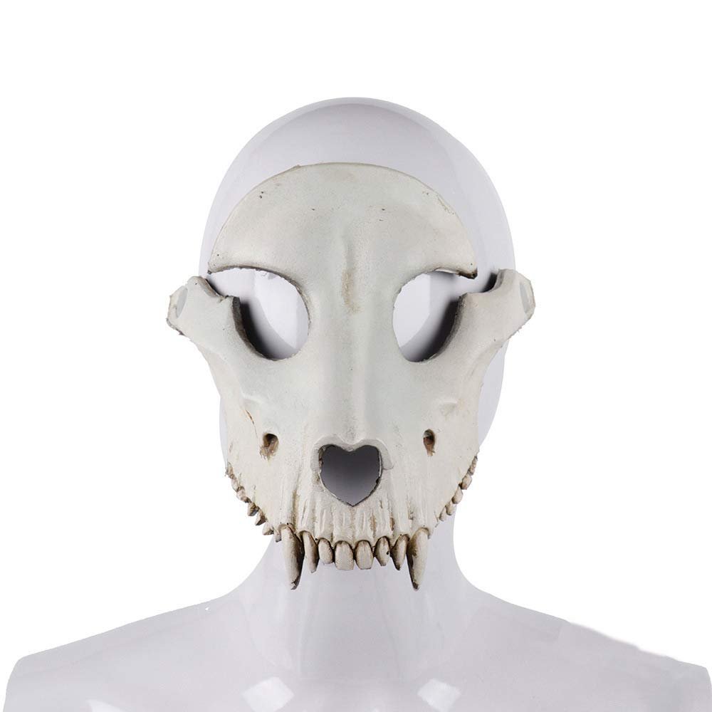 Aiffort 1Pcs Halloween Sheep Head Mask Halloween Sheep Skull Cosplay Mask Goat Skull Mask For Cosplay Masquerade Carnival Party Costume PropsBeige